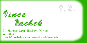 vince machek business card